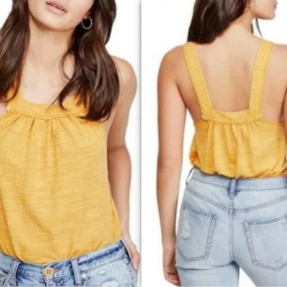 Free People Women's Good For You Yellow Tank Top Size XS​​​